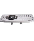 Heavy Duty 304 Stainless Steel Glass Rinser And Pitcher Washer with drain holes, featuring a central spray nozzle for efficient cleaning.