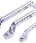 304 Stainless Steel Drawer Cabinet Pulls and Knobs Handle Hardware in satin nickel finish, three sizes displayed