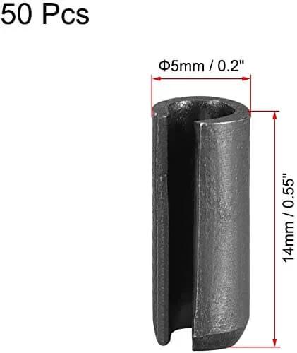 5Mm By 14Mm Slotted Spring Pins Kit 50Pcs Assortment For Small Machine Projects Smooth Finish 65Mn Tool Steel Pro Grade Handy Kit