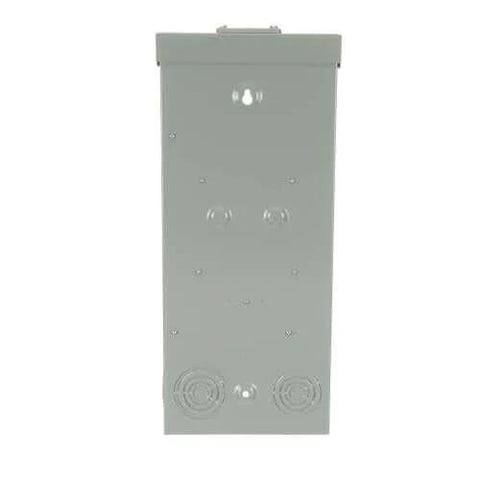 Front view of Type 3R Enclosed Main Breaker Panel 200A Single-Phase Surface Mount 22 kAIC PowerMark Gold NEMA enclosure