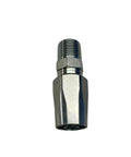 Hydraulic fitting, chrome steel, 1/2-inch hose to 1/2-inch male NPT, front view