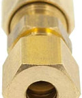 Brass compression tube union fitting, 1/4 in OD x 1/4 in OD, pack of 2, close-up view