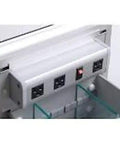 Built In Vanity Electrical Outlet Strip For Drawer Cabinets Slick Install Space Saving Power Box 15 Amp with 3 outlets.