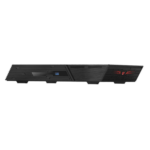Six Terabyte Nex Gen Nas Server Loaded With Twelve Nvme M Two Ssds And Four Gigs Of Ram Boasting Ten Gb Ethernet Side view of sleek black server design.
