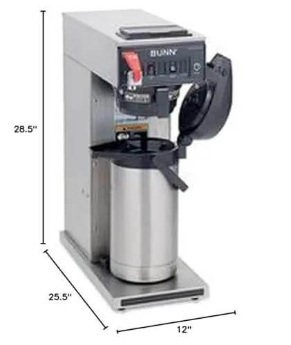 Automatic Airpot Coffee Brewer For High Volume Cafeterias And Offices Delivers 3.8 Gallons Per Hour At 120V With Airpot Sold Separately