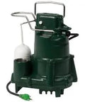Heavy Duty Cast Iron Replacement Part Fits M98 Flow Mate Submersible Sump Pump 115 Volt Green, featuring float switch and power cord.