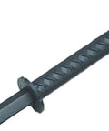 Close-up of the handle of the Polypropylene Katana Trainer With False Woodgrain Texture And Lightweight Sheath For Safe Practice Gear.