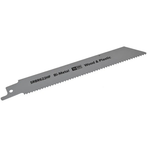 Heavy Duty Bi Metal Reciprocating Saw Blades Deliver Hella Tough Performance For Smooth Cuts Through Wood And Plastic Featuring A Universal Bayonet Fit For Quick Setup And Savage Cutting Power Pack Of 20, 150mm length single bi-metal blade.