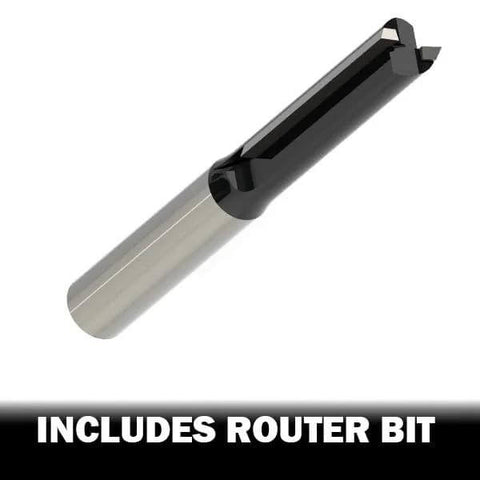 Milescraft 1219 Circle Guide Kit router circle jig with metal guide rod and black offset base.