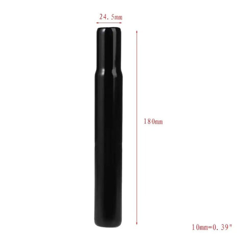 Two Pack Black Steel Seat Post 25.4mm Diameter, 180mm Long, 1 Inch Seatpost, Replacement For Kids Bikes, Trikes, And Toddler Balance Bikes