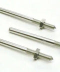 Mini Threaded Mandrel With Nut Straight Thread Set Of 3 Tiny Pro Grade Mandrels 3/32 Inch in metal with nickel finish