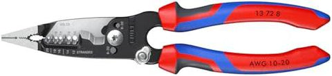 Knipex Forged Wire Stripper 13 72 8 8 inch heavy duty tool for cutting solid and stranded wire 10 to 20 AWG with red and blue handles