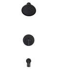 Oswell Dope Matte Black Tub and Shower Faucet With Single Handle and 1 Spray Valve Included Modern Bath Renovation Upgrade