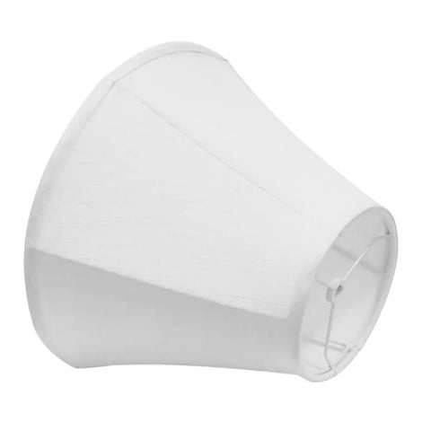 Side view of Double White Lamp Shade Set Of 2 Large Barrel Lampshades For Floor And Table Lamps 6x12x8.5 Inch DIY Natural Linen Fabric