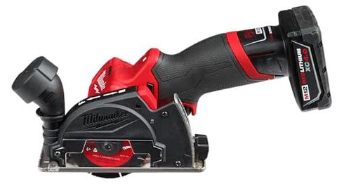 Milwaukee 12V cordless cut-off tool, red/black housing with battery attached