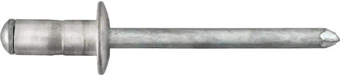 Real Deal 25 Windshield Molding Specialty Rivets 4.8mm 3 16 Inch Aluminum auto clip with steel mandrel side view.