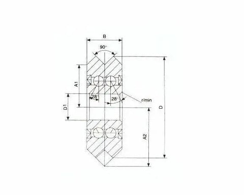 Technical drawing of Top Shelf 3 8 Inch V Groove Roller Bearings dimensions and details for precise linear motion.