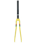 Road Bike Carbon Fork 700C Rigid Front Fork For Rim Brake V Brake 1-1/8 Inch Straight Steerer Old Length 100mm QR 9mm Fits Up To 1.5 Inch Tires 700C Yellow, full view