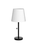 Set of 2 Modern Bedside Lamps in Black and White, Ideal for Bedroom, Dorm, Living Room, or Office, 20 Inch Height, Easy Reach Pull Chain Switch
