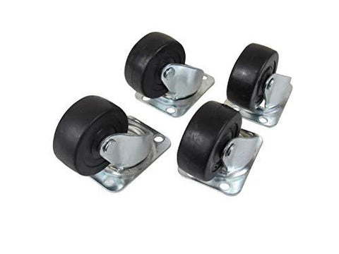 Swivel Top Plate Casters Zinc Finish With Two Inch Wheel Diameter Set Of 4 For Furniture Carts And Light Duty Equipment