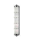 Fresh Four Light Wall Sconce With Slick Polished Nickel Finish Brings Sharp Modern Vibes And Smooth Glow Perfect For Hallway Accents Or Living Room Decor Upgrades, featuring a sleek vertical design and frosted glass.