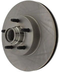 Centric 121.65051 C-Tek front brake rotor with hub and five-lug studs, silver