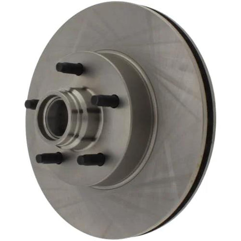 Centric 121.65051 C-Tek front brake rotor with hub and five-lug studs, silver