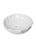 USZWBY Vessel Sinks Modern Minimalist Hotel Washroom Above Basin Bathroom Round Washbasin Ceramic Vessel Sink Bathroom Bowl Sink in elegant white finish.