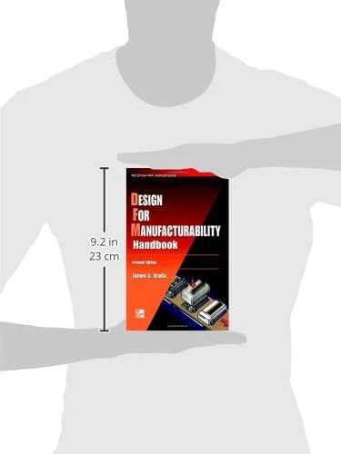 Book: Design for Manufacturability Handbook by Amazon, black/red cover, 9.2 in tall, front view.