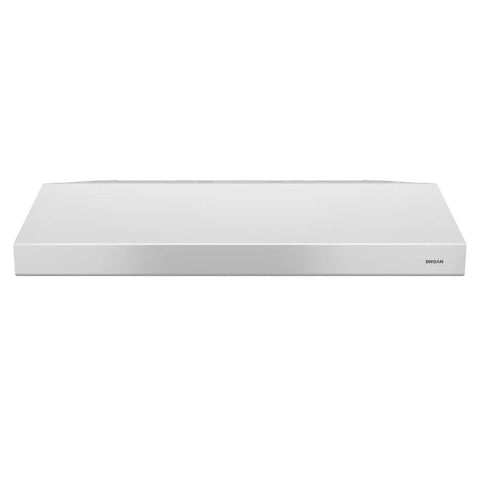 Front view of Glacier 36 Inch Under-Cabinet Convertible Range Hood With 4 Way Venting, 2 Speed Exhaust Fan And Light, White Finish, Quiet Yet Powerful