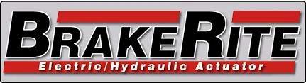 BrakeRite electric/hydraulic brake actuator logo with black lettering and red accents