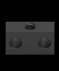Heavy Duty T8 Acme Lead Screw Nut Block For 8mm Linear Guides With Hella Smooth Brass Or Pom Flange Mount top view with mounting holes.