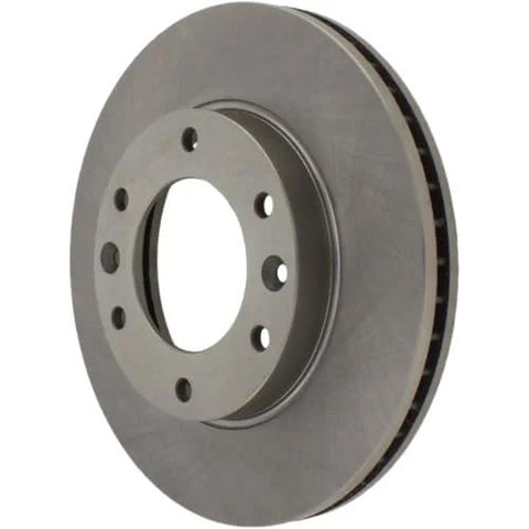 Front view of Centric C-Tek automotive brake rotor; metal disc with six-lug mounting holes in hub