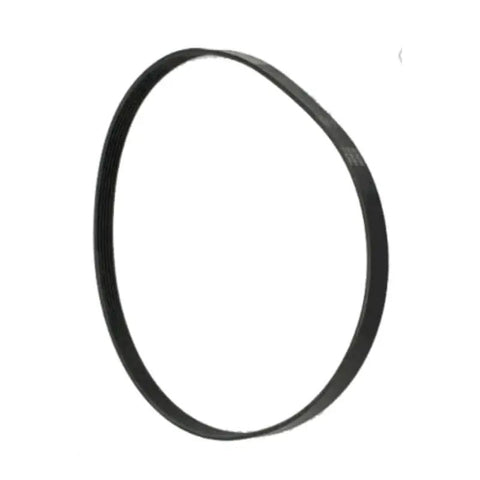 Top Shelf Six Rib Serpentine Belt Compatible With Genie Boom Lift Z4522 And S60 heavy duty rubber drive belt visible from side view.