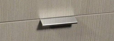 3 Inch Back Mount Finger Edge Pull Brushed Nickel Finish For Cabinets And Drawers installed on modern drawer