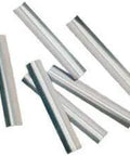 Stainless Steel Lab Security Shims 0.0015 Thick 1.5 Inch Long Pack Of 25 laying in a scattered pattern