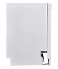 Slick Compact Countertop Dishwasher With Ten Place Settings Eight Custom Wash Cycles 1400 Watt High Pressure Spray 120 Volt No Sweat Cleaning For Tiny Kitchens side view showing door and connector.
