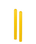 Hella Durable 4 Inch By 52 Inch Round Top Bollard Covers High Visibility Yellow HDPE Guard for parking lot safety.