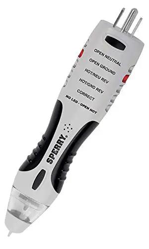 Two In One Non Contact Voltage Detector And GFCI Outlet Circuit Analyzer With 360 Degree Visual And Audible Alerts, ergonomic grip