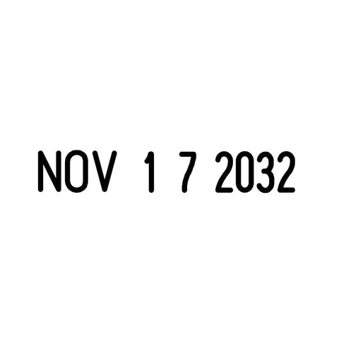 NOHassleSelfInkingDateStampForQuickDocumentDatingHellaSmoothAdjustableCalendarControlsWithCrispBlackEcoInkDesignedToKeepYourDeskNeatDuringHeavyWorkweekGrindPeriods with date NOV 17 2032.