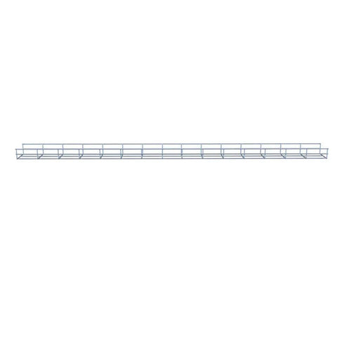 Wire Mesh Cable Tray Kit Electro Zinc Plated Steel Silver, durable cuttable cable channel for easy management, side view