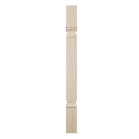 Kent Raised Panel Cabinet Column Hand Carved Rubberwood Three And Three Quarters Inch Deep Three And Three Quarters Inch Wide Thirty Five And A Half Inch Tall Ready To Paint Or Stain Perfect For Kitchen Islands Vanities Fireplace Surrounds Furniture