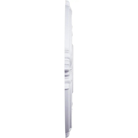 Side view of Dope Ceiling Medallion 18 Inch Outer Diameter 4 Inch Inner Diameter Five Eighths Inch Projection Lightweight Canopy