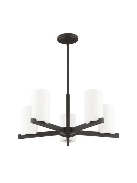 Astoria Chandelier Pendant Light In Sleek Steel Modern Contemporary Fixture With Satin Opal Glass Shades