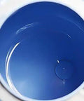 Interior view of the blue container of a Compact Manual Portable Washing Machine For Apartments And Rvs No Hookups Required Countertop Mini Clothes Washer.