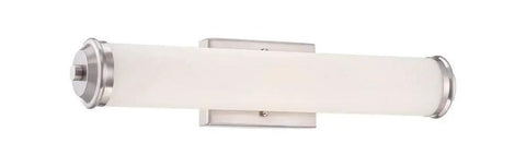 24 Inch Aristo LED Bathroom Vanity Light Fixture Satin Platinum Finish Damp Rated Integrated LED Bath Lighting Modern Slick Glow for Bathrooms