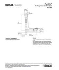 Kohler 49 inch PureFlo cable bath drain diagram, showing dimensions and installation details for plumbing use.