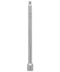 Quarter Inch Drive 6 Inch Socket Extension With Knurled End For Easy Hand Tightening, Chrome Plated Rust Resistant Pro Grade Tool, front view