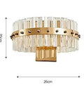 Top Tier Led Crystal Wall Sconces With A Clean Neoclassical Look And A Smooth Glare Free Glow, 26cm x 20cm, gold and crystal design.