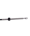 Close-up of 11Ft Control Cable CC20511 CCX20511 for 1979 and Newer Johnson Evinrude Outboard Motors, showing metal tip.